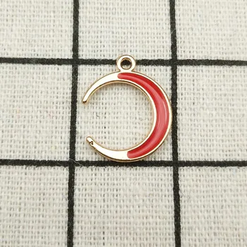 10pcs emajl luna čarobne gumbe za nakit, izdelava uhan obesek, zapestnico, ogrlico čare cinkove zlitine 17x20mm