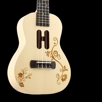 Debelo 23 palčni Ukulele Javorjevega lesa Mini Travel kitara Havajih ukelele 4 vrste vzorcev