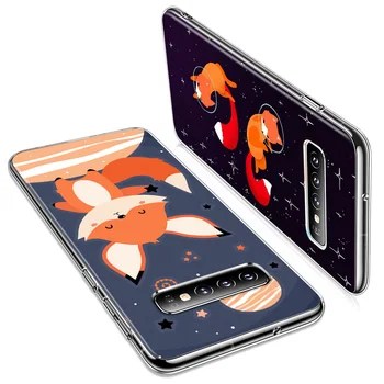 Lepe risanke fox Za Samsung Galaxy Note 20 Ultra 10 9 8 S10 S10E S9 S8 S7 Plus 5G Rob Mehko Primeru Telefon