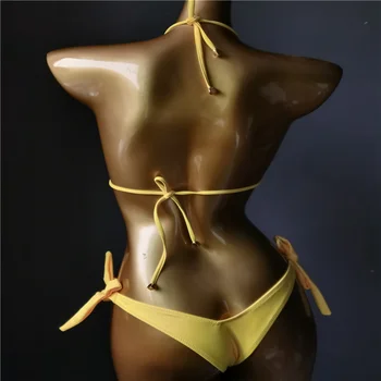 Nosorogovo Trikotnik Bikini Seksi Ženske Kopalke Kristalno Diamond Bikini Komplet Povodcem Povoj Tangice Biquine Kopalke