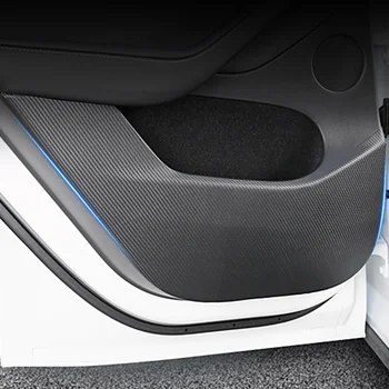 Za Tesla Model 3 2021 Y Mat Ogljikovih Vlaken Vrata Avtomobila Anti Kick Film Škatle Za Rokavice Strani Rob Zaščitna Ploščica Avto Nalepke Za Tesla