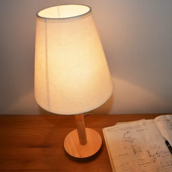 Sodobna Preprostih Lesenih LED Namizna Svetilka Spalnica Postelji Dekorativni USB Branje Tabela Noč Svetlobe