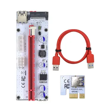 PCI-E Grafične Kartice 008s VER008S 3 V 1 4Pin Molex SATA 6PIN PCIE PCI-E PCI Express Adapter 1X USB 3.0 16X razširitveno napravo Rudarstvo Rudar