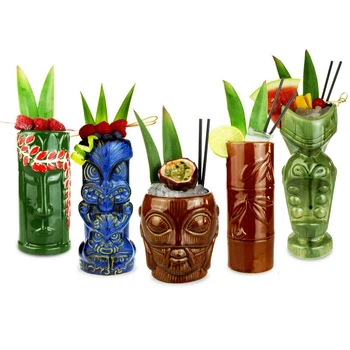 Ameriški Stil Havajih Tiki Vrč Indijski Idol Totem Kip Lobanje Bar DIY Cocktail Kozarec za Mešanje Vina Napitke Pokal Skledo, Posoda