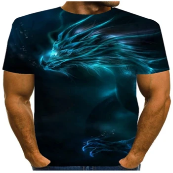 2021 nov modni lobanje temo T-shirt za moške, modni vrh 3D priložnostne T-shirt za moške O-vratu prevelik ulične