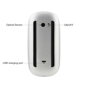 Brezžična Arc Touch Čarobno Miško Ergonomska Ultra Tanek Polnilna Miši Optični 1600 DPI Za Apple Macbook