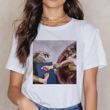 Ženske Michelangelo T Shirt Ulzzang Roke Femme Letnik Harajuku Tshirt 90. letih Estetske Ženski Grunge Graphic T-shirt,Spusti Ladje