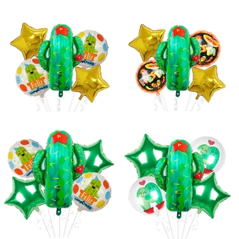 6pcs Kaktus Drevo Helij Folija Baloni Havajih Tropskih Gozdov Rastline Ballon španski Happy Birthday Party Okraski Otroci Globos