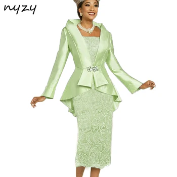 NYZY M23H 2019 Preprosto Elegantno Formalna Obleka za Mati od Nevesto, Ženina z Jakno Bolero Smaragdno Zelena Stranki Poroka Obleke