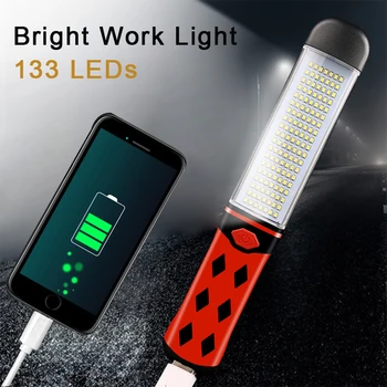 Delovna svetilka LED Svetilka Svetlo Popravilu Svetilko Z Magnetom USB Polnilne Zložljiva Prenosna baterijska Svetilka Kampiranje, Ribolov Svetlobe