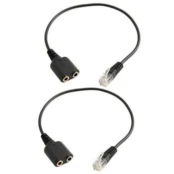 2x RJ9 2 Vmesnika 3,5 mm Ženski Priključek za slušalke Kabel za Telefonske Slušalke