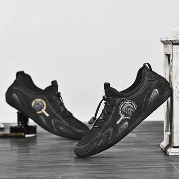 Moški Čevlji modni Pravega Usnja Loafers Dihanje, Jesenskem čipke udobno Priložnostne Čevlji na Prostem Moške Superge športni copati