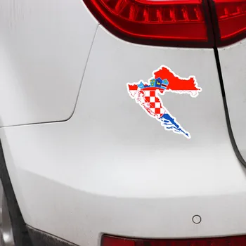 14 cm*14 cm Ustvarjalne Hrvaška Avto Nalepke Zemljevid Nalepke Zastave Dodatki