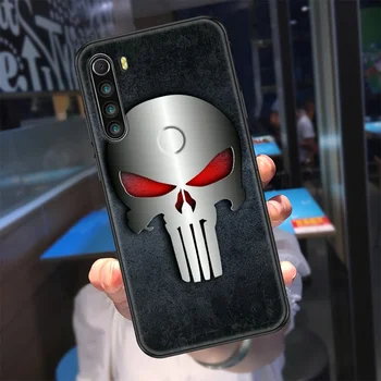 Kul Punisher Lobanje Umetnosti primeru Telefon Za Xiaomi Redmi Opomba 7 7A 8 8T 9 9A 9, 10 K30 Pro Ultra black art funda trend shell 3D prime