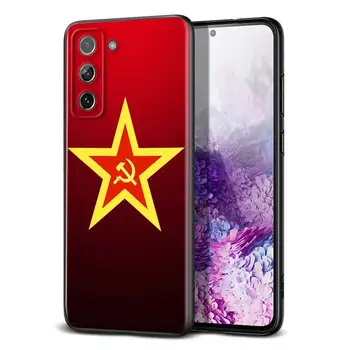Sovjetska zveza ZSSR Zastavo za Samsung Galaxy S21 Ultra Plus Opomba 20 10 9 8 S9 S10 S8 S7 S6 Rob Plus Črn Telefon Primeru