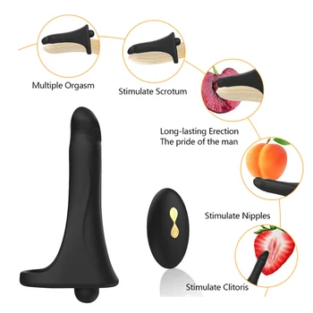 Daljinski Upravljalnik Trak Na Penis, Vibrator Dvojno Penetracijo Sex Igrače Za Pare Penis Vibrator Obroč Za Penis Z Erekcijo Vagina Plug