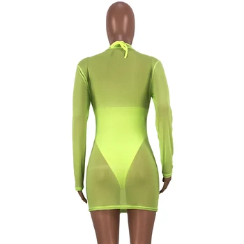 Seksi Neon Zelena Bikini Komplet Dihanje Očesa Prikriti Povodcem Povoj Nizko Rezano Backless Kopalke Poletje Plažo 2 Kos Obleke