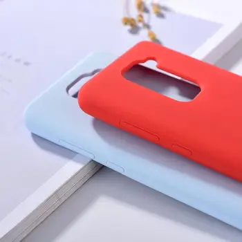 Original Xiaomi Redmi 10X(4G) Opomba 9 Tekoče Silikona Primeru Zaščitna Hrbtni Pokrovček Za Redmi 10x Note9 Telefon Lupini Z Logotipom Gumb&