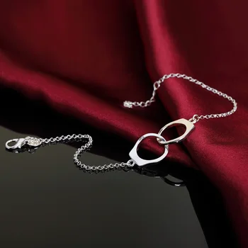 925 sterling srebro lady zapestnice Lisic Verige za Ženske, Moške svate Moda luksuzni Nakit Valentinovo Darila