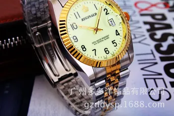 HK Modne blagovne Znamke Luxury Gold Jekla Higth Darilo Razred Obleko Moški Darilo Ure Digitalni Koledar Quartz Poslovni Moške Ročne ure