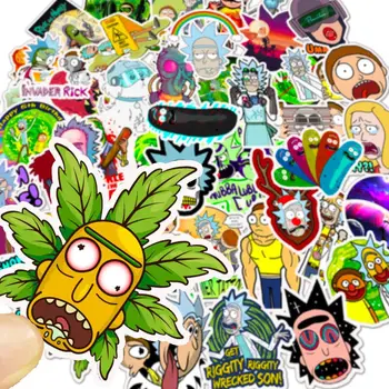 50pcs Risank Anime Rick In Morti Nalepke Nepremočljiva Skateboard Potovalni Kovček Telefon, Prenosni Kovček Nalepke Srčkan Otrok Igrača