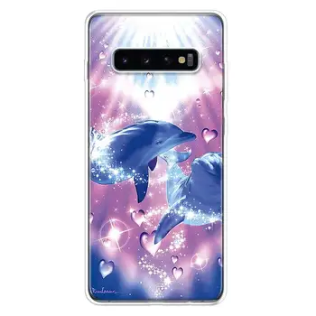 Morske Živali Srčkan Dolphin Primeru Telefon Za Samsung Galaxy A50 A70 A10 A20E A51 A71 M30S A30 A40 A01 A21 A6 A7 A8 A9 Plus + Coque