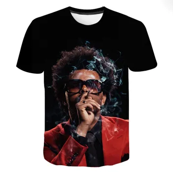 Rapper The Weeknd Majica s kratkimi rokavi Moški Ženske Poletne Kratke Slevee 3D Print majica s kratkimi rokavi Hip Hop Ulične Vrhovi Tee Unisex Kul Oblačila