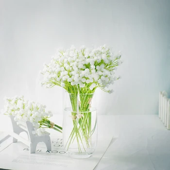 20 cm Mini White Gypsophila Umetno Cvetje, Poročni DIY Šopek Dekor Ureditev Plastičnih Dojenčki Dih Ponaredek Cvet Doma Dekor
