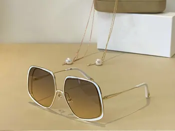 CHLE Žensk, Motnega, Želvovina Poligonske Okvir Svetlo Rjava Gradient Leče, Očala sončna Očala CE0035