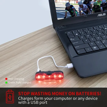 Izposoja Luč LED Luč Zadaj Rep Varnost Opozorilo Kolesarjenje Prenosne Luči USB Polnilne Kolesarske Opreme luč za Kolo