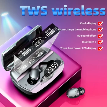 Novo TWS Bluetooth Slušalke 5.0 Brezžične Slušalke 8D Stereo Šport Nepremočljiva Čepkov Slušalke Z Mikrofonom
