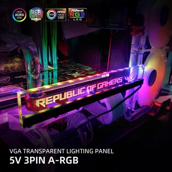 Transperant A-RGB GPU Strani Plošče Prilagodljiv RGB VGA Strani Pokrova Akril Prilagodite Osvetlitev Board, PC MOD po Meri 5V3PIN/12V4PIN