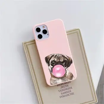 Srčkan Pug Dog francoski Buldog Telefon Primeru Candy Barve za iPhone 6 6S 7 8 11 12 XS X SE 2020 XR mini pro Plus MAX funda