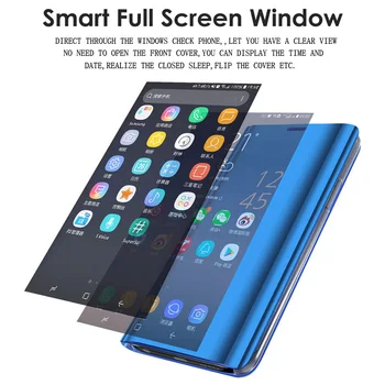 Ogledalo Flip Primeru Za Xiaomi Redmi Opomba 10 9 9 Poco X3 NFC M3 8 8T 7 6 Pro Max 6A 7A 9A 9C Mi 9T 10T 11 Lite Kritje Coque