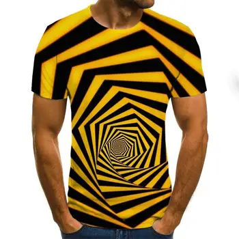 Velikosti Moški T-Shirt 2020 Poletje Geometrijske Krog 3d Tiskanih Vrh Tees Modni O --Vratu Kratek Rokav Priložnostne Svoboden Moške Srajce