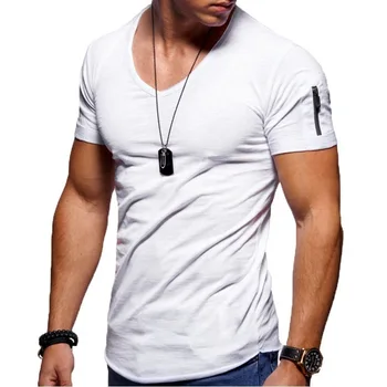 Nova moška T-shirt Slim Fit Proti-vrat Kratek Rokav Mišic, Fitnes Priložnostne Vrh Poletje Moda Osnovne Tee Majice Velikosti 3xl 4xl 5xl