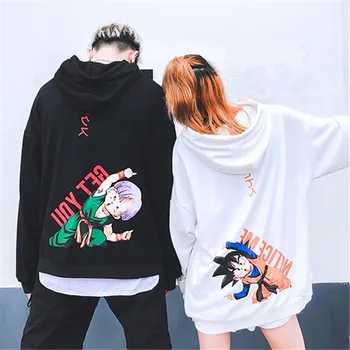 Dragon Harajuku Manga Žogo sudadera majica moški in ženski pari hip-hop stil plus žamet svoboden priložnostne nekaj hoodie vrhovi