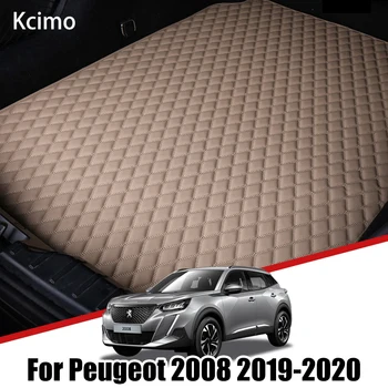 Usnje Prtljažniku Avtomobila Mat za Peugeot 2008 P24 2019 2020 Tovora Linijskih Boot Pad Auto Accessorie Dekoracijo