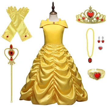 2021 Nova Dekleta Poletje Obleko Za Otroke Cosplay Sneguljčica Princesa Kostum, Obleke, Božič, Rojstni Dan Fancy Stranka Obleko Vestidos