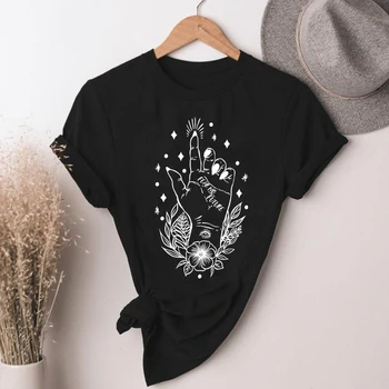 Strah Ni Prihodnosti T-shirt Mistično Witchy Palm Branje Tshirt Smešno Ženske vedeževanje Čarovnica Vrh Tee Majica
