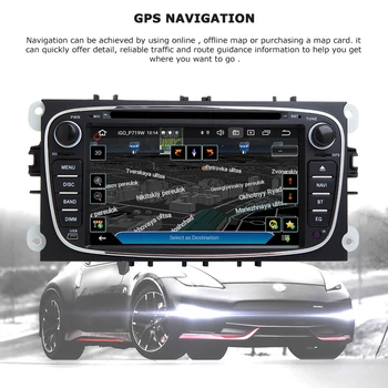 IPS DSP 2 Din Android 10.0 avtoradio Za Ford Focus 2 S-Max, Mondeo MK4 Galaxy C-Max Stereo GPS Navigacija Multimedijski Predvajalnik DVD-jev