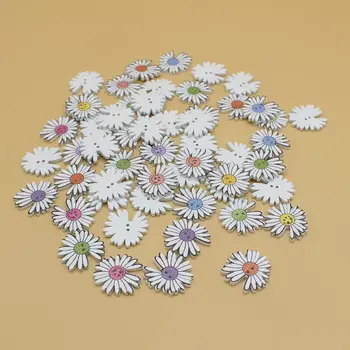 50PCS Vzorec Chrysanthemum Gumbi Fit DIY Ročno in Obrti, Scrapbooking 23*33 mm Dekorativni Gumbi 2 Luknje