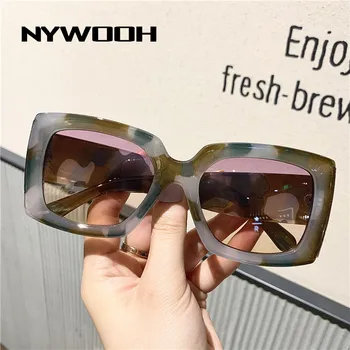 NYWOOH Prevelik Gradient sončna Očala Ženske Moški Letnik Kvadratnih sončna Očala Moda Prikrivanje, Široko Noge Design Očala UV400