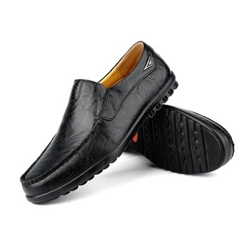 AQ69 Moških Priložnostne Čevlji Luksuzne blagovne Znamke Pravega Usnja Loafers Moških Moccasins Dihanje Zdrsne na italijanski Čoln Čevlji Plus Velikost 38-47