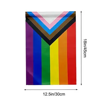 Flaglink Napredek Podporo Gej Ponos Zastavo 30x45cm LGBT Skupnosti Mavrične Zastave Vrt Dekor Visi Zastava Notranja Zunanja Dekoracija