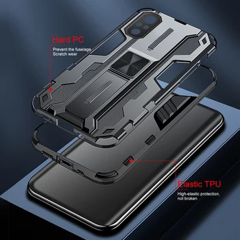 Shockproof Oklep Polno Objektiv Zaščitite Primeru za Xiaomi Mi11 Xiomi Mi 11 Redmi Note10 Opomba 10 Pro Redmy Ne 10S Magnetno Stojalo Coque