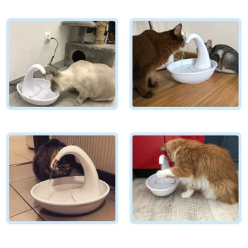 Tiho Pijem Za Mačke Avtomatske Elektronske Vodnjak Za Mačka in Pes Swan Pet Pitje Posode za Mačke Pet Pitne Vodnjak
