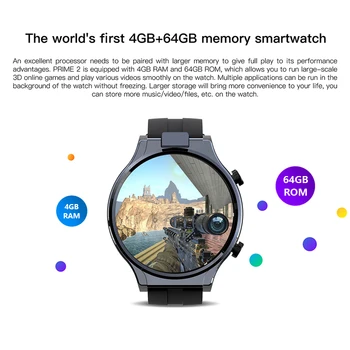 Kospet Prime 2 4G Pametno Gledati, 4 GB, 64 GB 13MP Fotoaparat 1600mAh Android 10 Watch Telefon Obraz ID WiFi GPS Fitnes Tracker Moški Gledajo