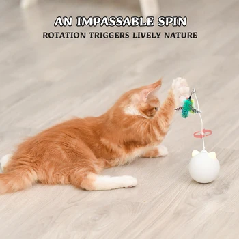 BENTOPAL--Interactive Električni Cat Stick Igrača Samodejno Pero Mačka Igrača Žogo Vozni Pisane Led Uho Igrače za Hišne živali