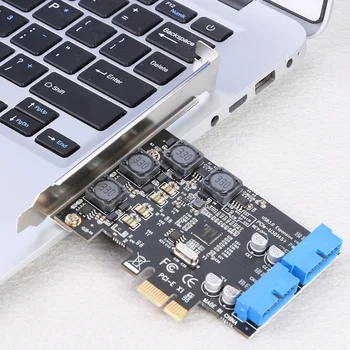Spredaj PCI-E v 19. in 20. Pin Header Adapter za Namizni RAČUNALNIK USB 3.0 PCI Express Razširitveni Modul za Kartico